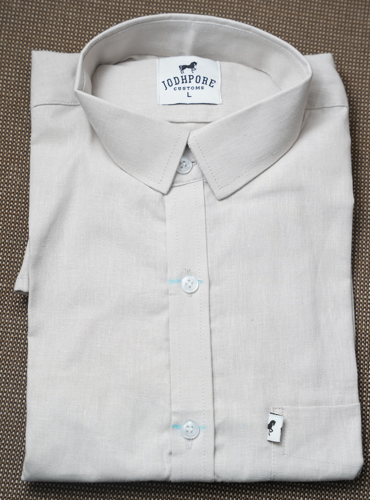 Off White Plain Cotton Shirt