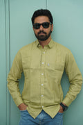 Olive Green Plain Cotton Shirt