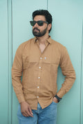 Dark Brown Plain Cotton Shirt