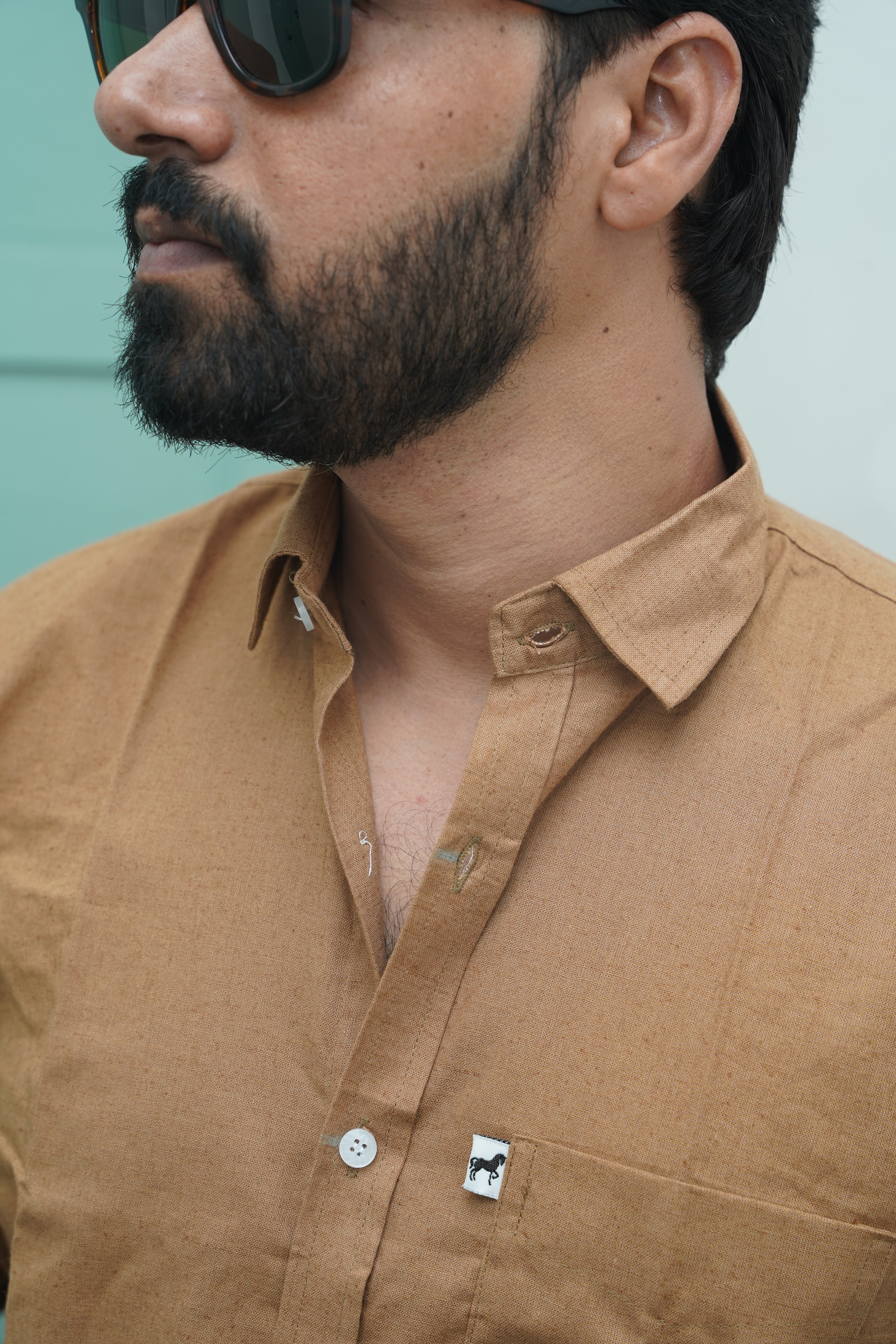 Dark Brown Plain Cotton Shirt