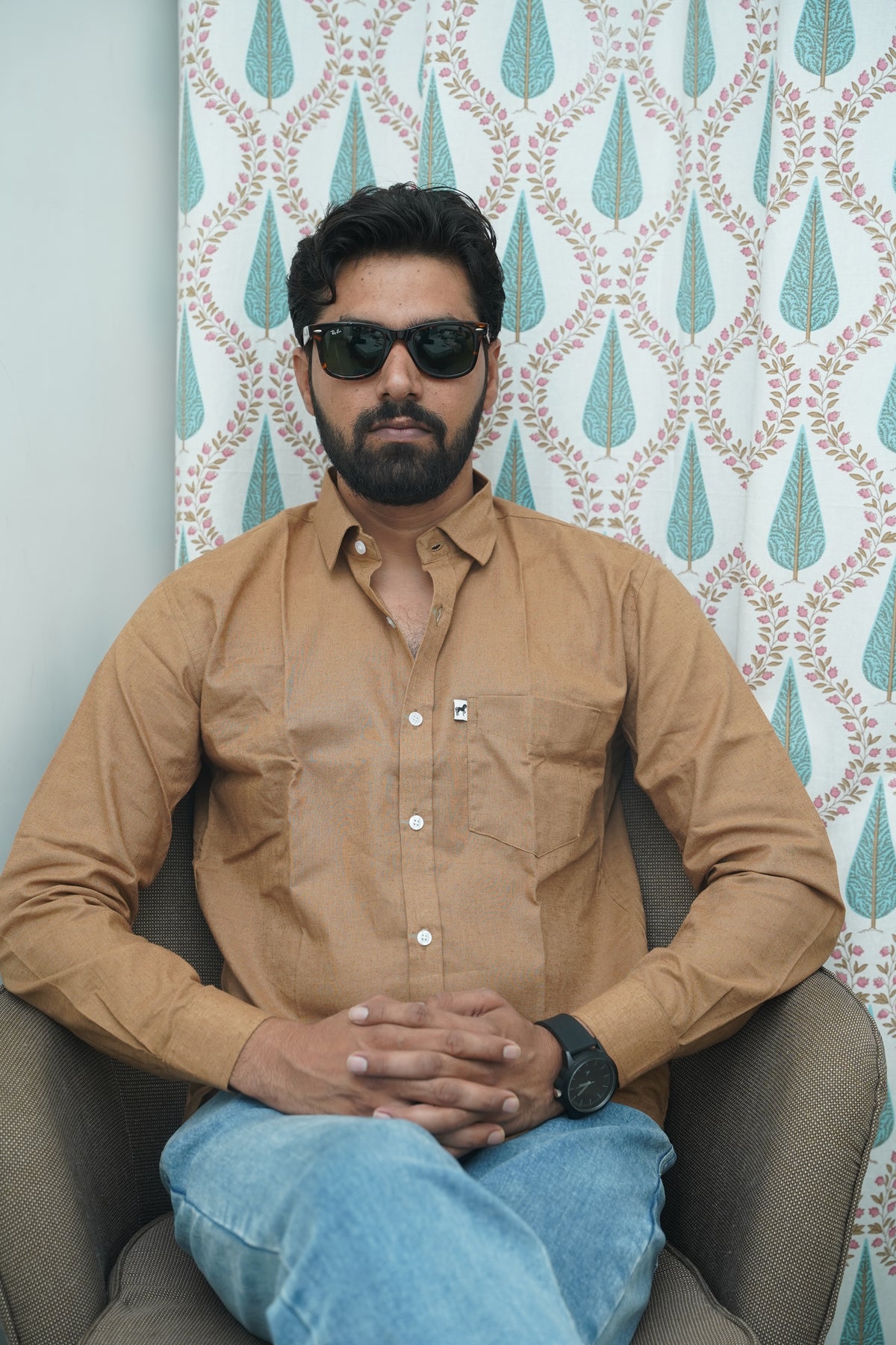 Dark Brown Plain Cotton Shirt