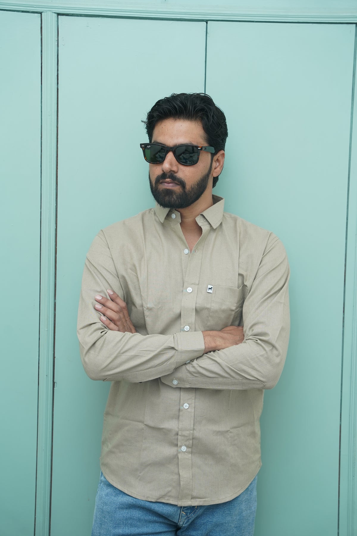 Light Green Plain Cotton Shirt