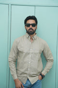 Light Green Plain Cotton Shirt