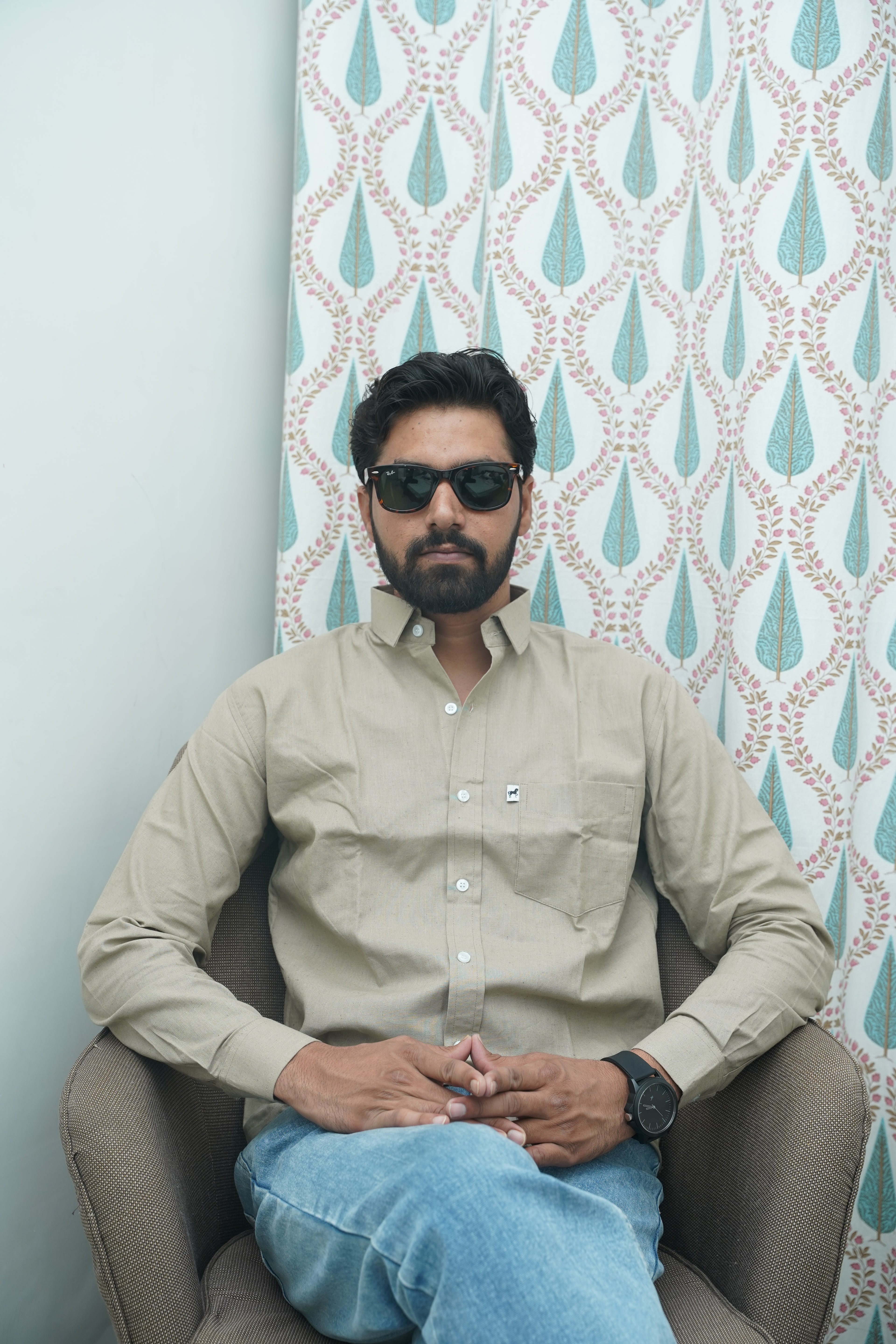 Light Green Plain Cotton Shirt