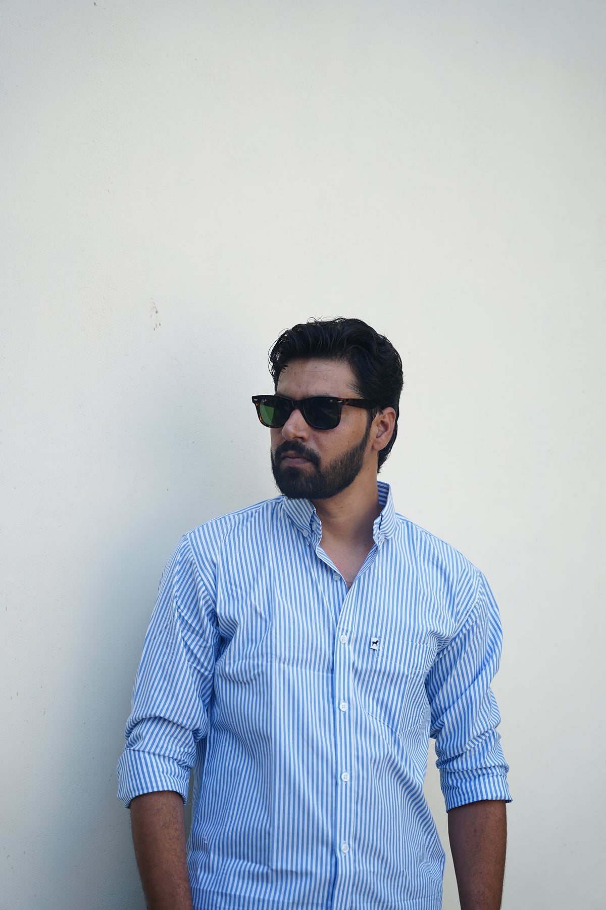 White Sky Blue Stripe Shirt