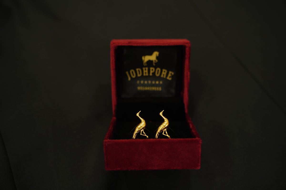 Gold Crane Cufflinks