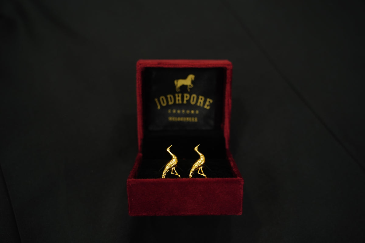 Gold Crane Cufflinks