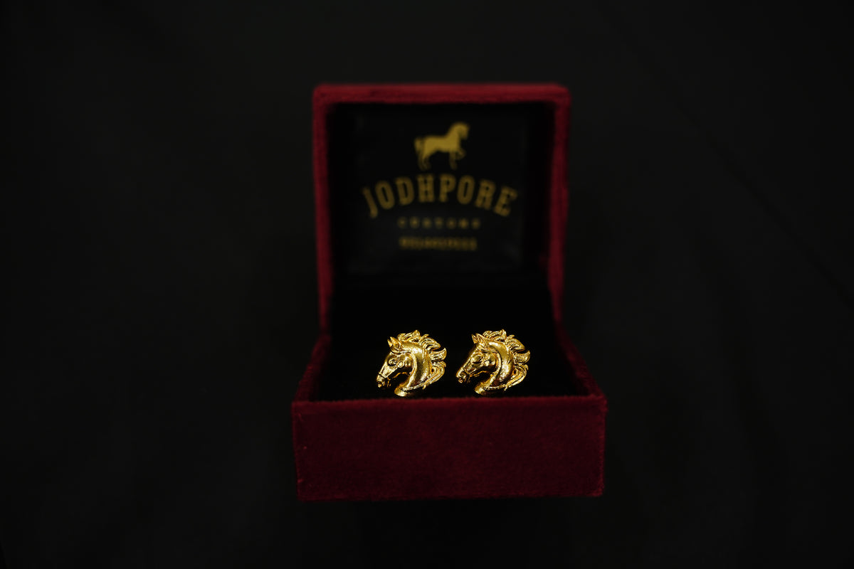 Gold Horse Head Cufflinks
