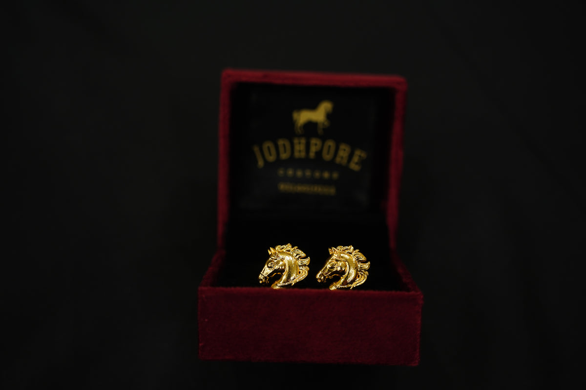 Gold Horse Head Cufflinks