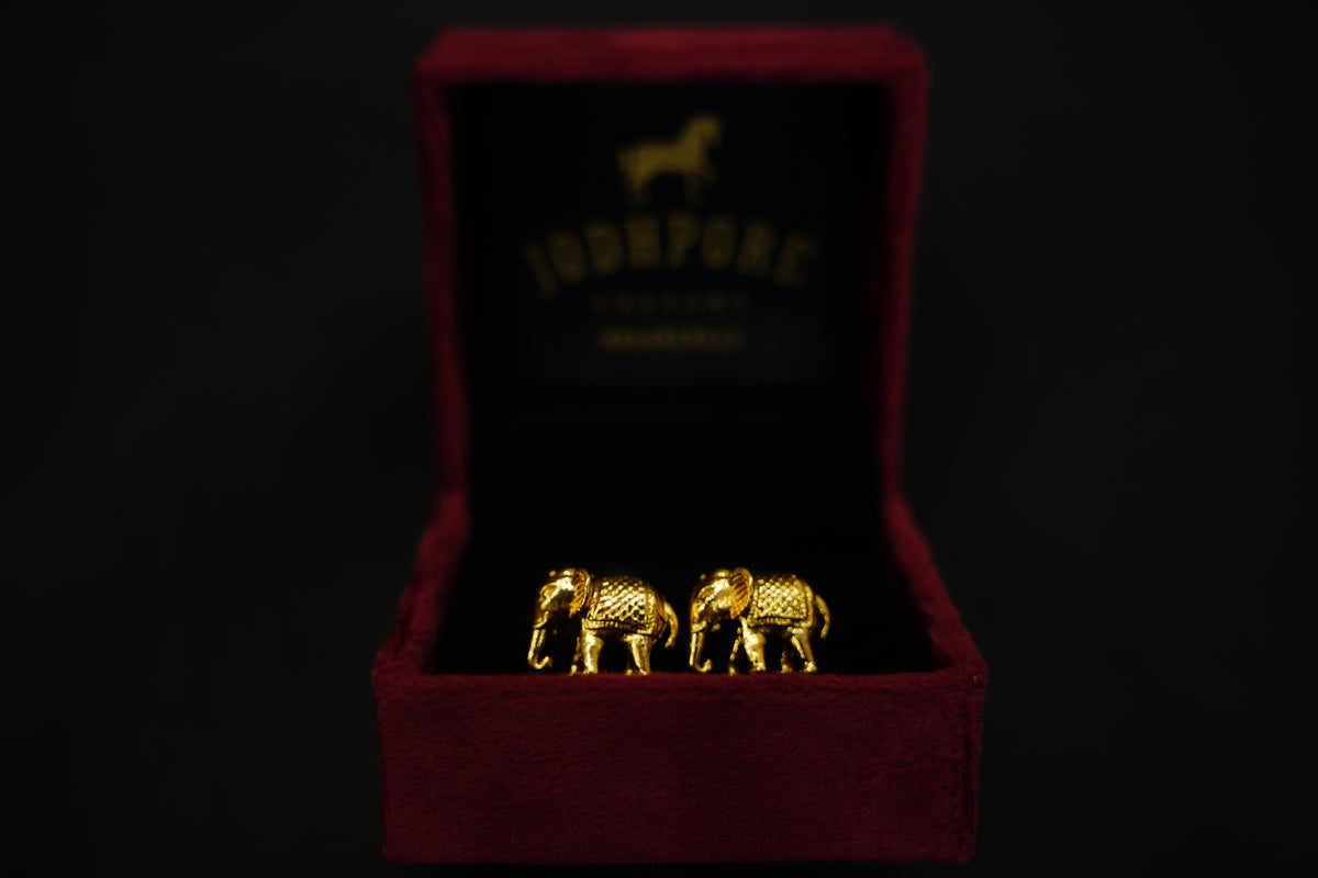 Gold Elephant Cufflinks