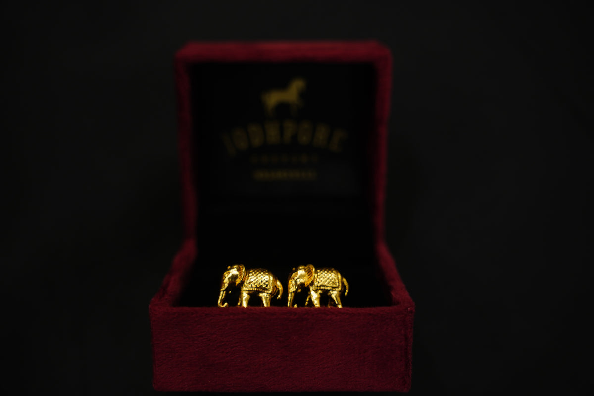 Gold Elephant Cufflinks