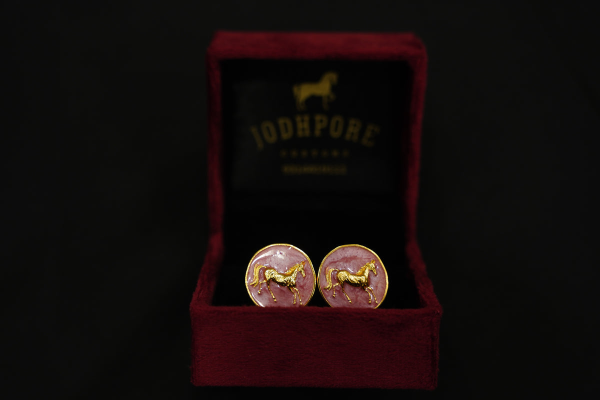 Rose Pink Horse Cufflinks