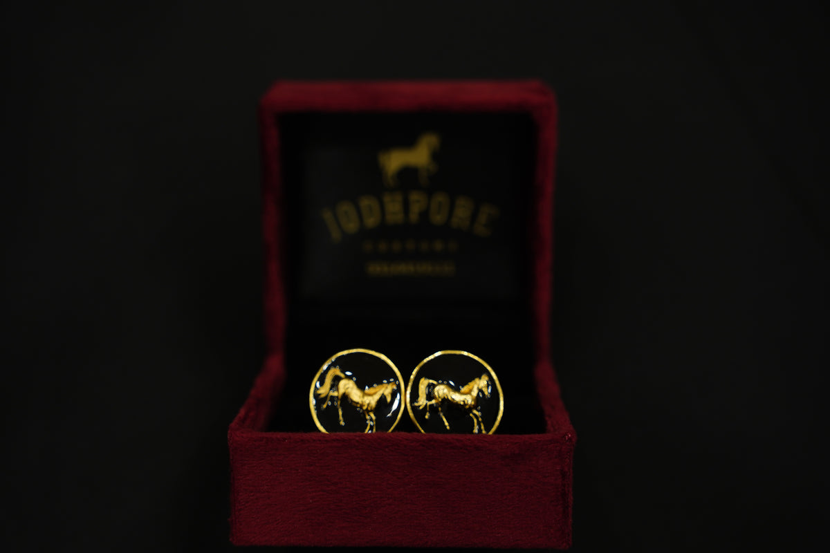 Black Gold Horse Cufflinks