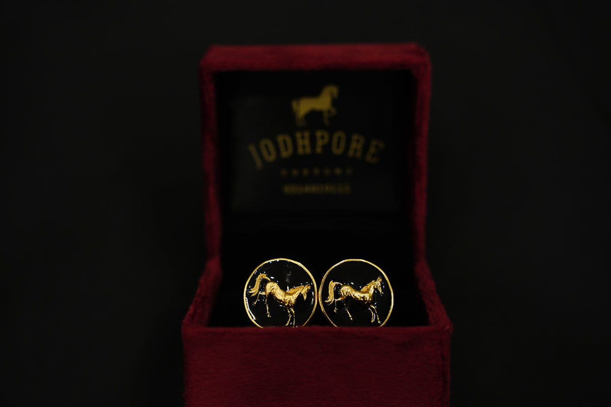 Black Gold Horse Cufflinks