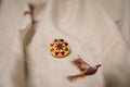 Maroon Sunburst Metal Button