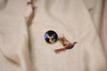 Navy Deer Metal Button