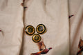 Black Gold Floral Metal Button