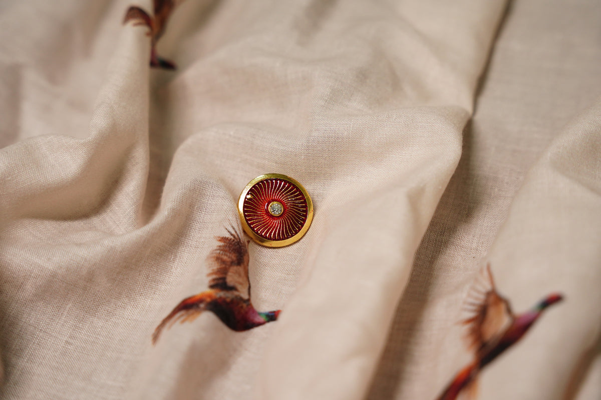 Maroon Sunray Pearl Button