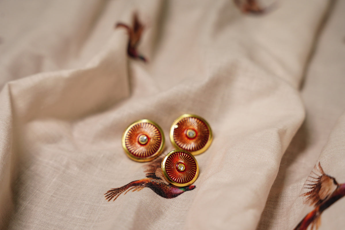 Maroon Sunray Pearl Button