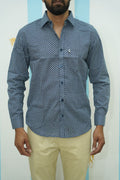 Dark Blue Micro Print Shirt