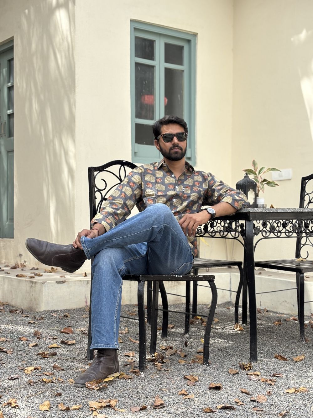 Dark Grey Printed Shirt