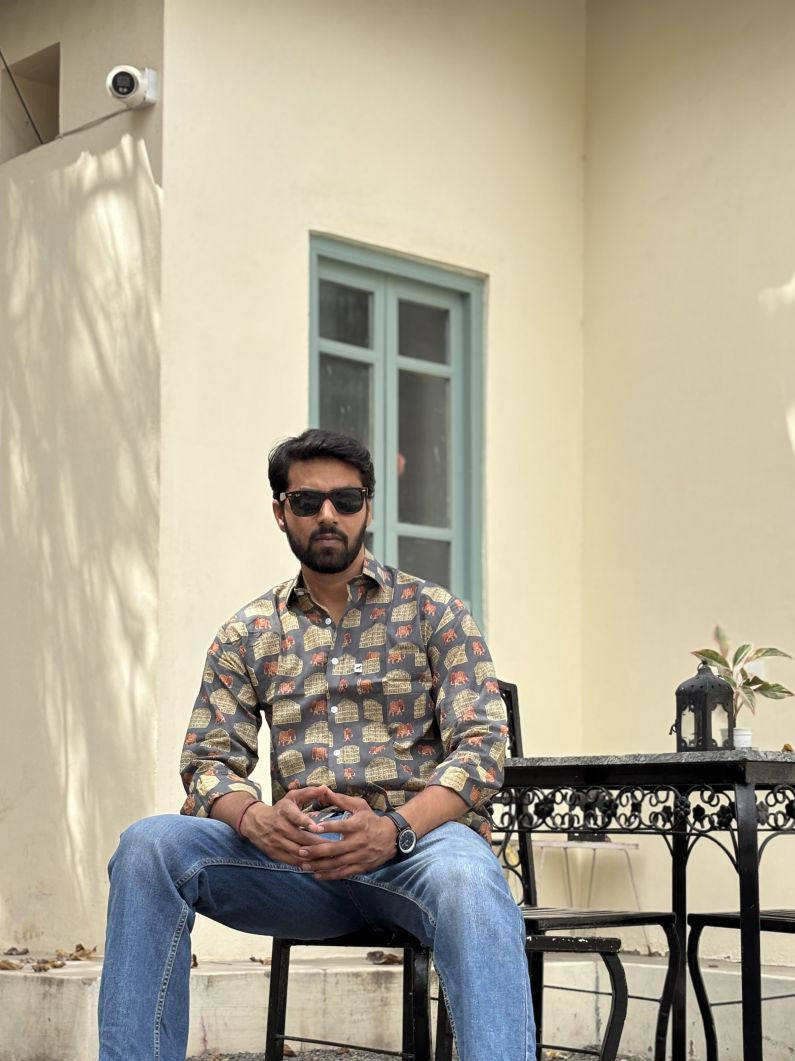Dark Grey Printed Shirt