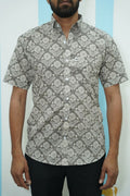 Grey Floral Printed Shirt