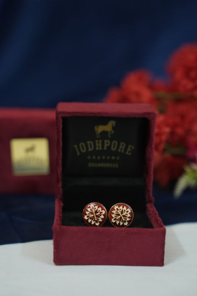 Heritage Floral Red Cufflinks