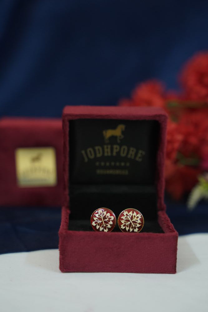 Heritage Floral Red Cufflinks
