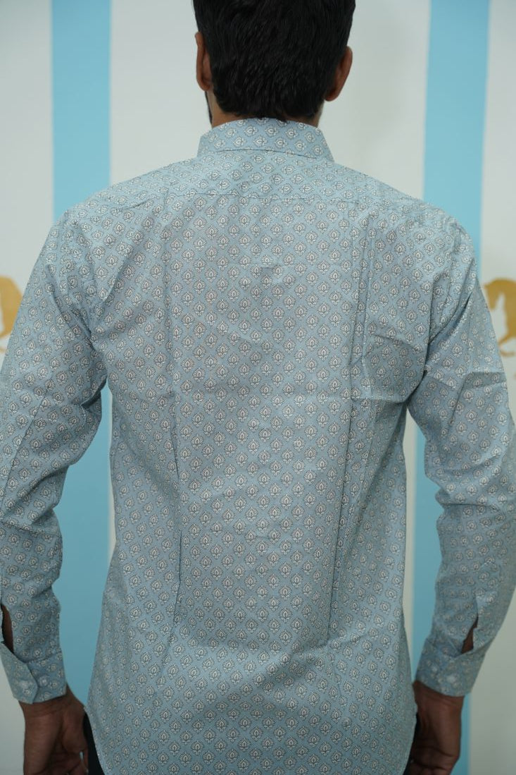 Light Blue Buti Printed Shirt