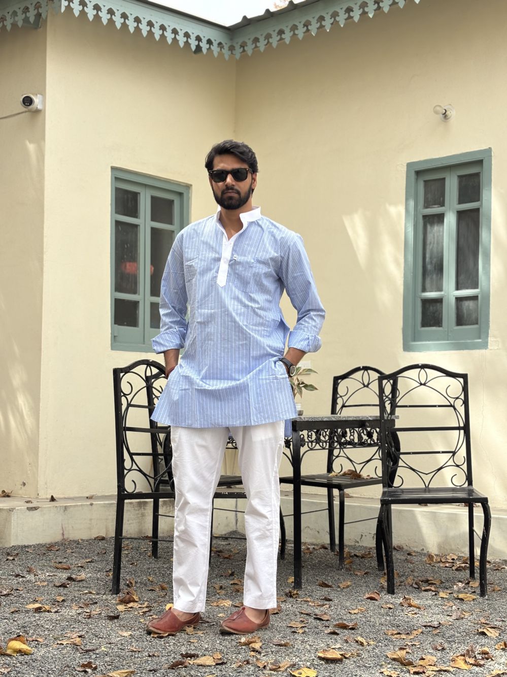 Light Blue Lining Long Kurta