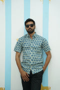 Light Blue Paisley Printed Shirt