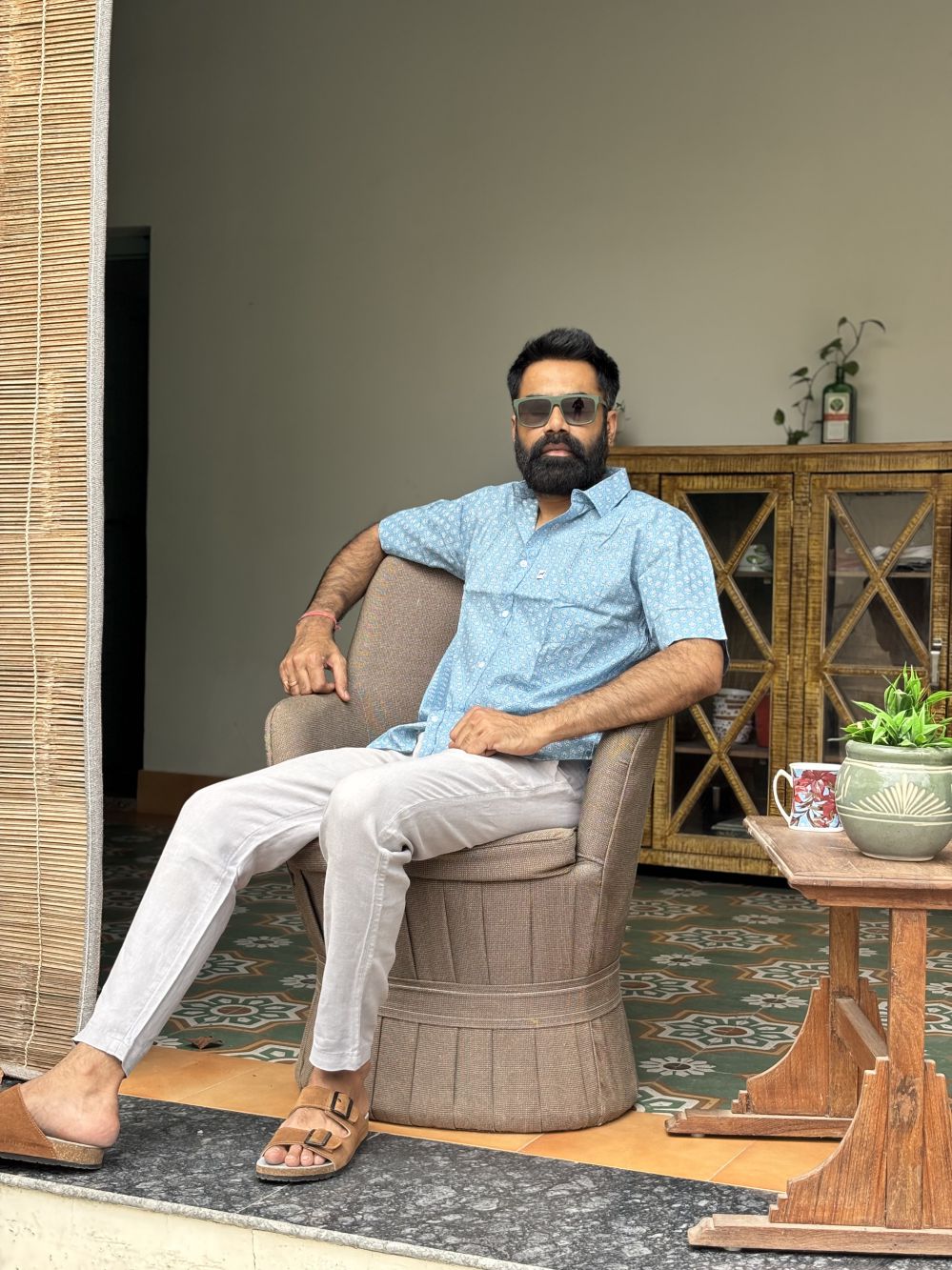 Light Blue Printed Shirt