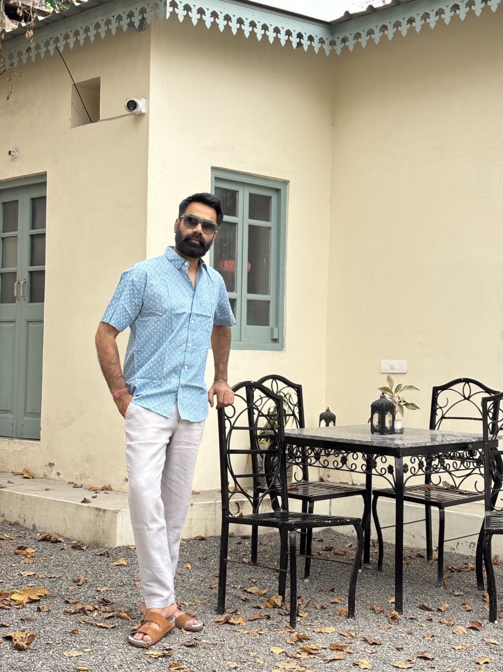 Light Blue Printed Shirt
