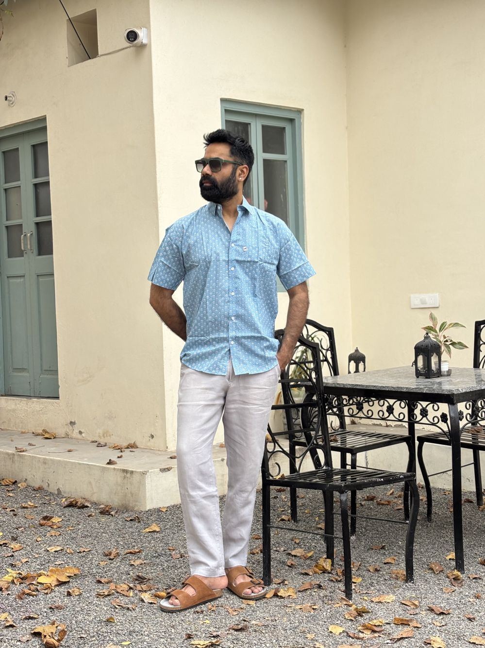 Light Blue Printed Shirt