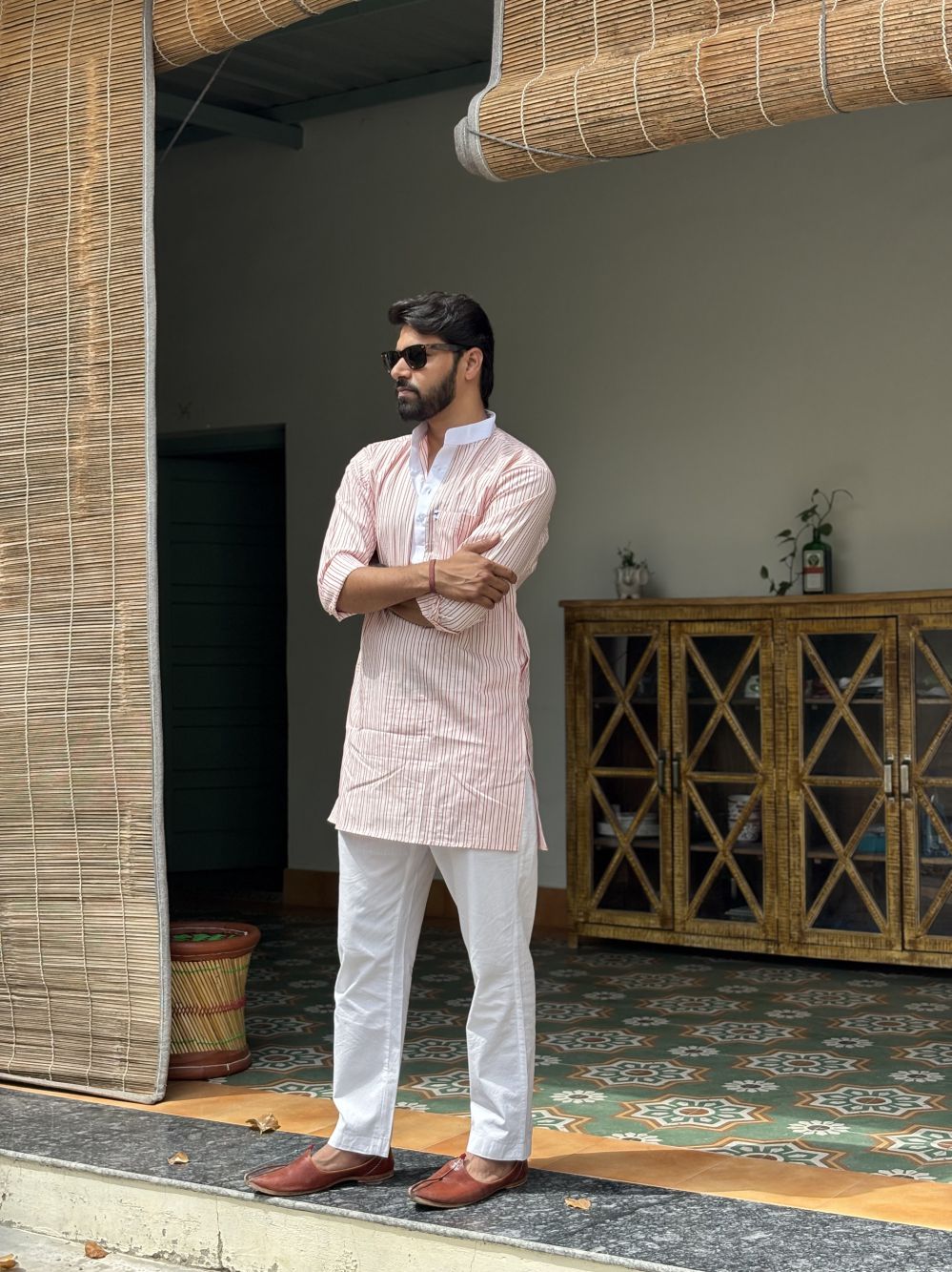 Light Pink Lining Long Kurta