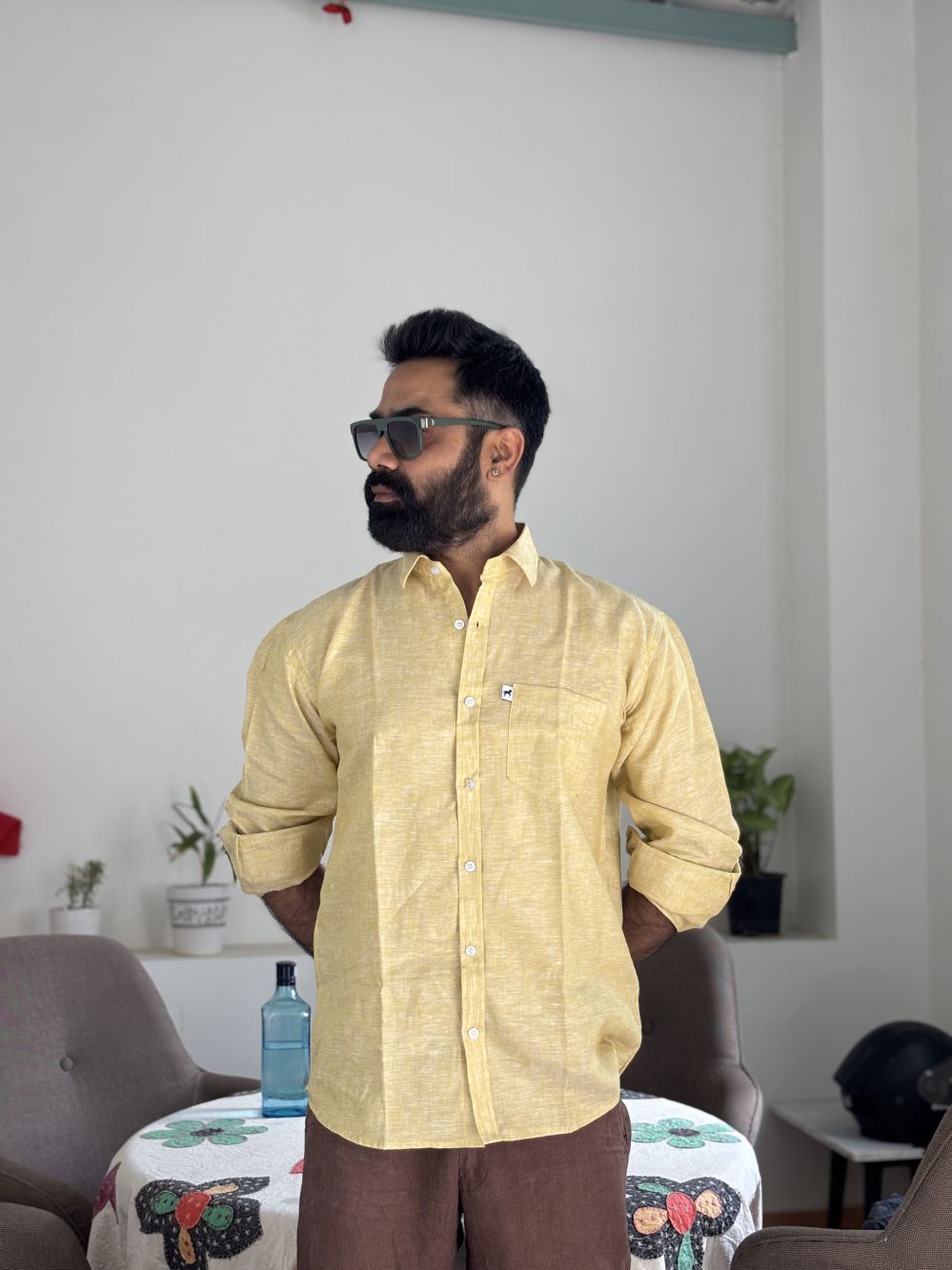 Light Yellow Plain Shirt