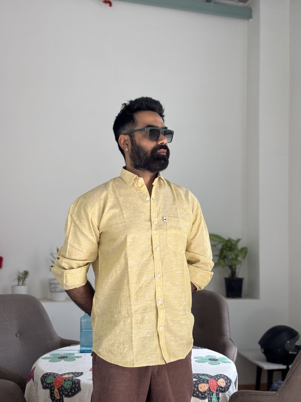 Light Yellow Plain Shirt