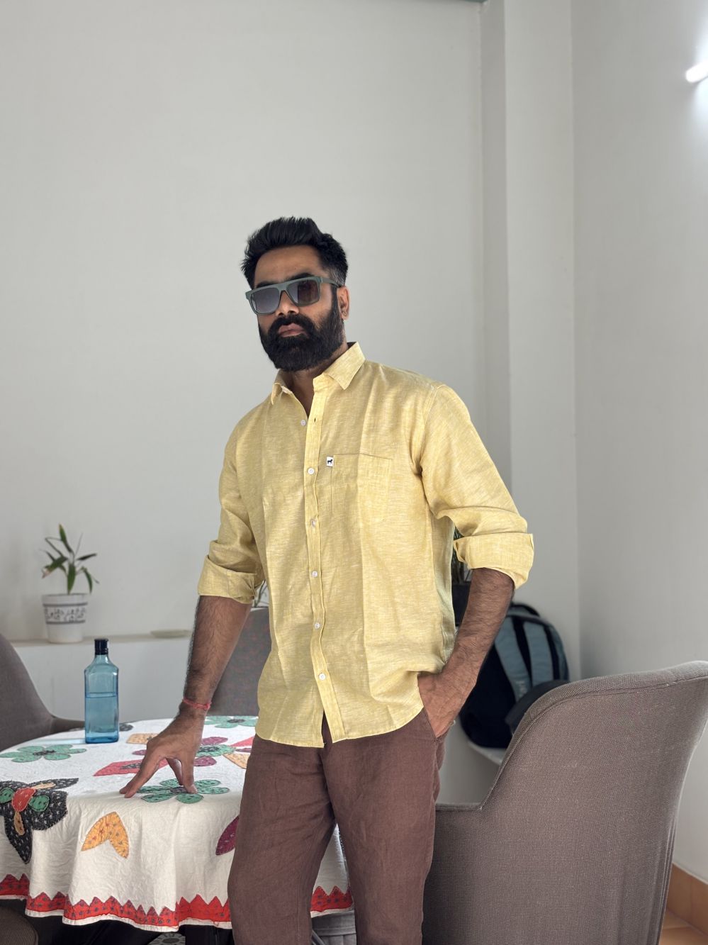 Light Yellow Plain Shirt