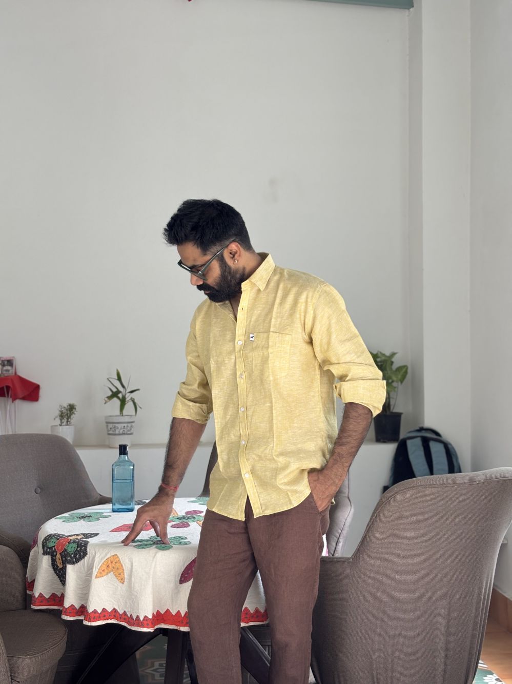 Light Yellow Plain Shirt