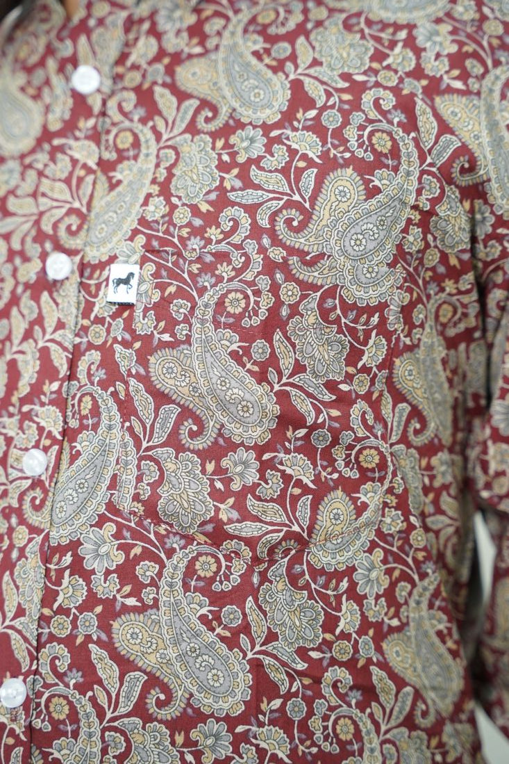 Maroon Paisley Printed Shirt