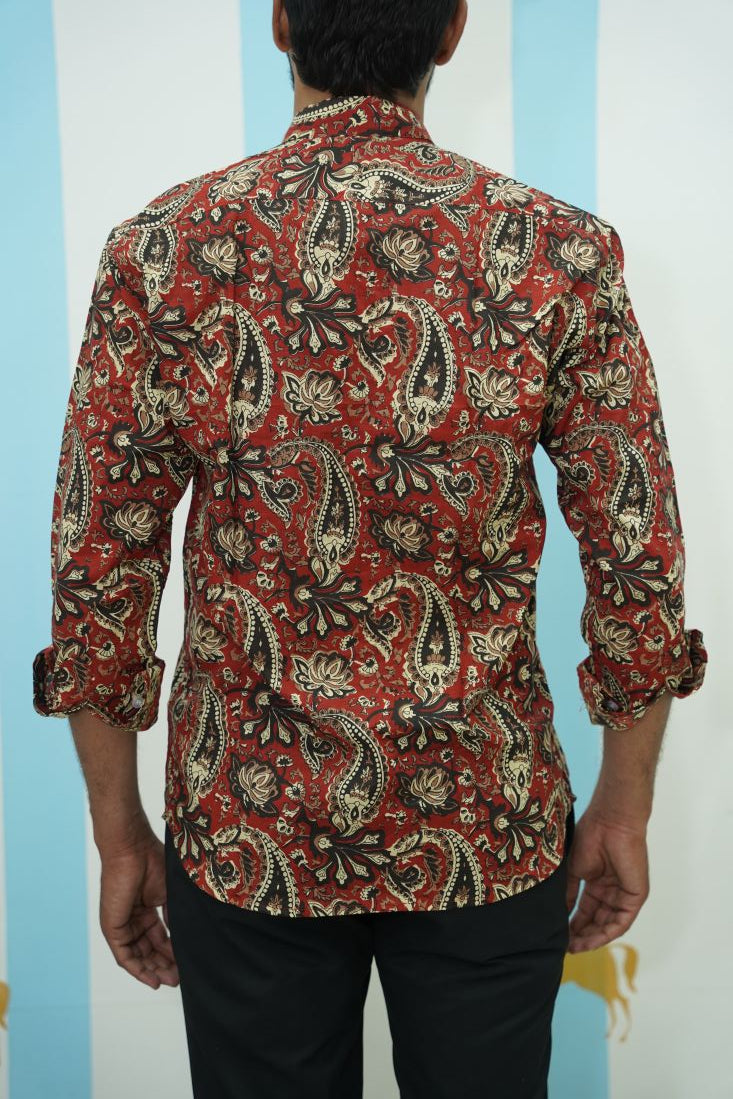 Maroon Paisley Printed Short Kurta