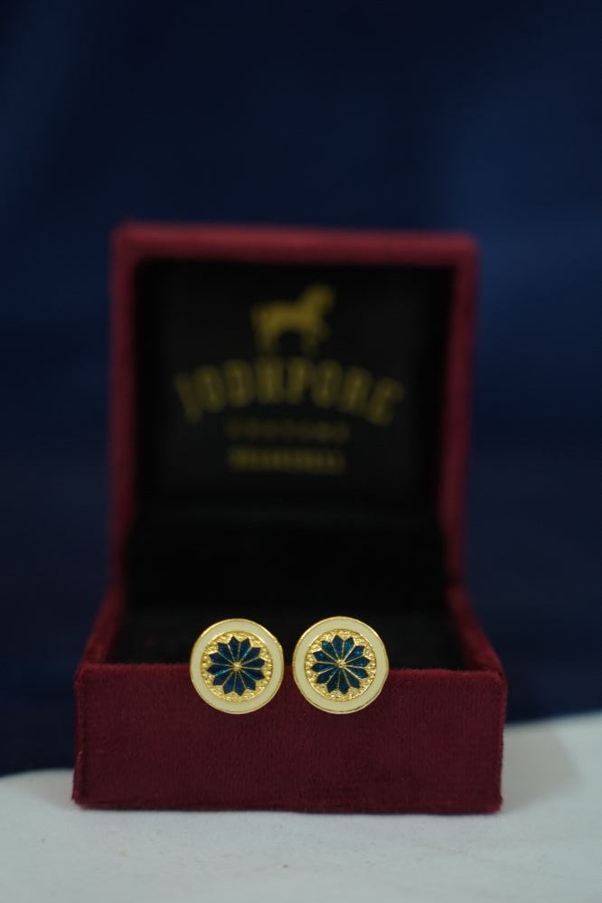 Midnight Blue Floral Cufflinks