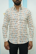 Off White Camel Printed Shirt