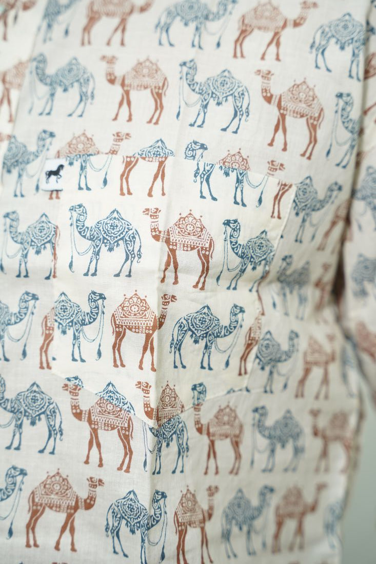 Off White Camel Printed Shirt