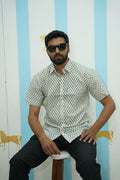 Off White Green Printed Shirt