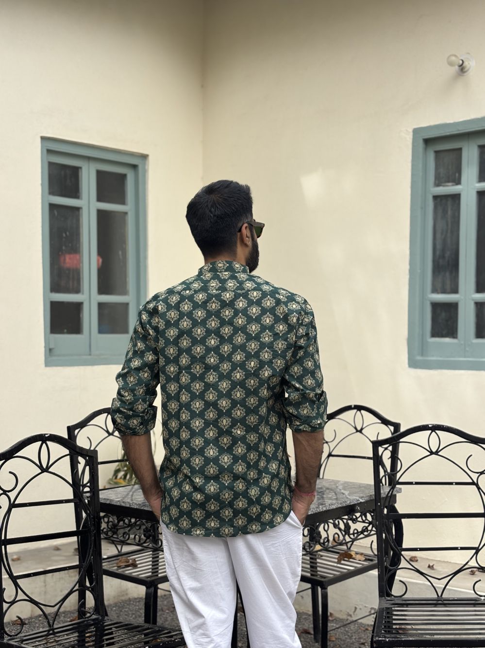 Printed Dark Green Short Kurta