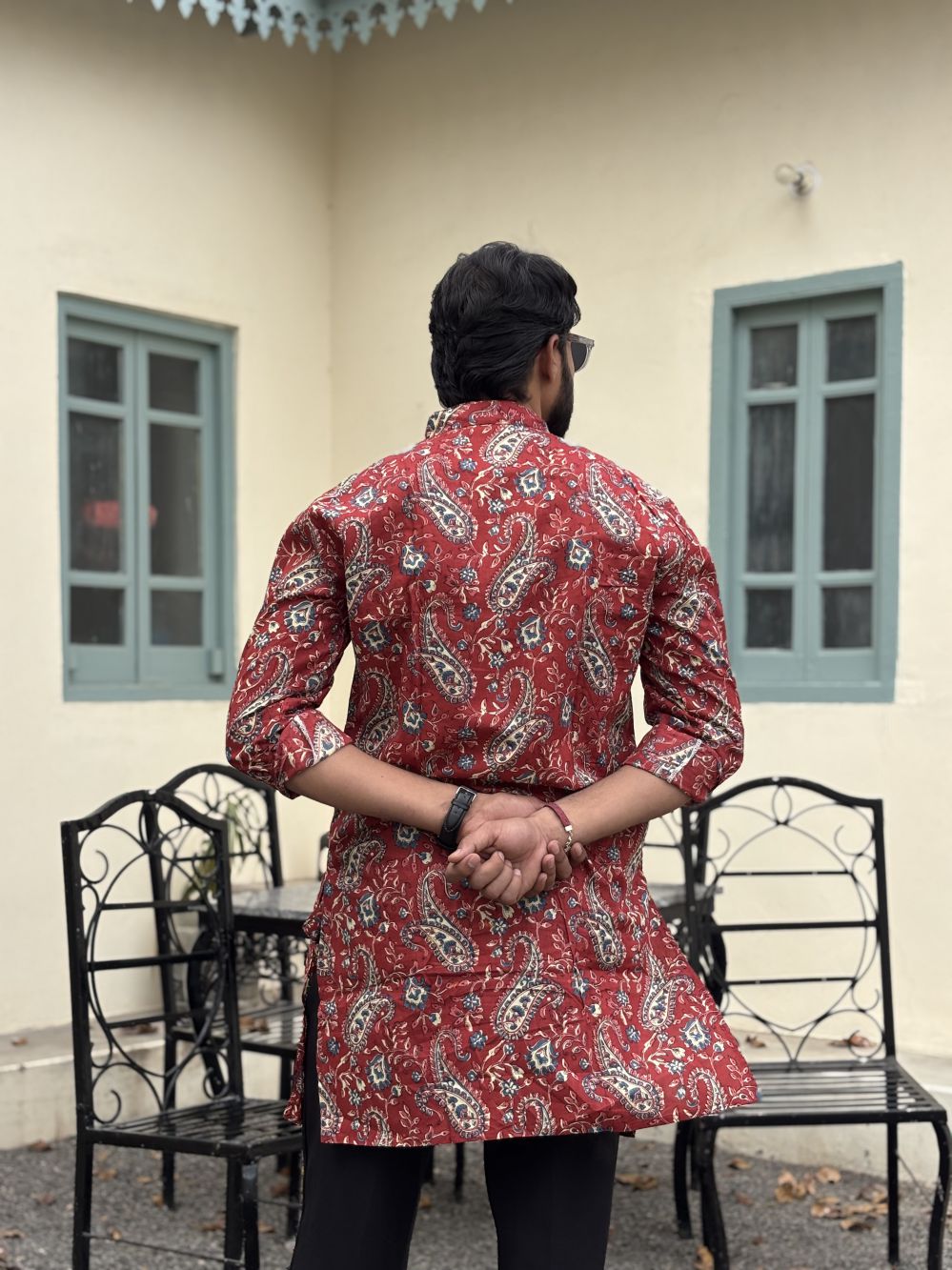 Printed Red Long Kurta