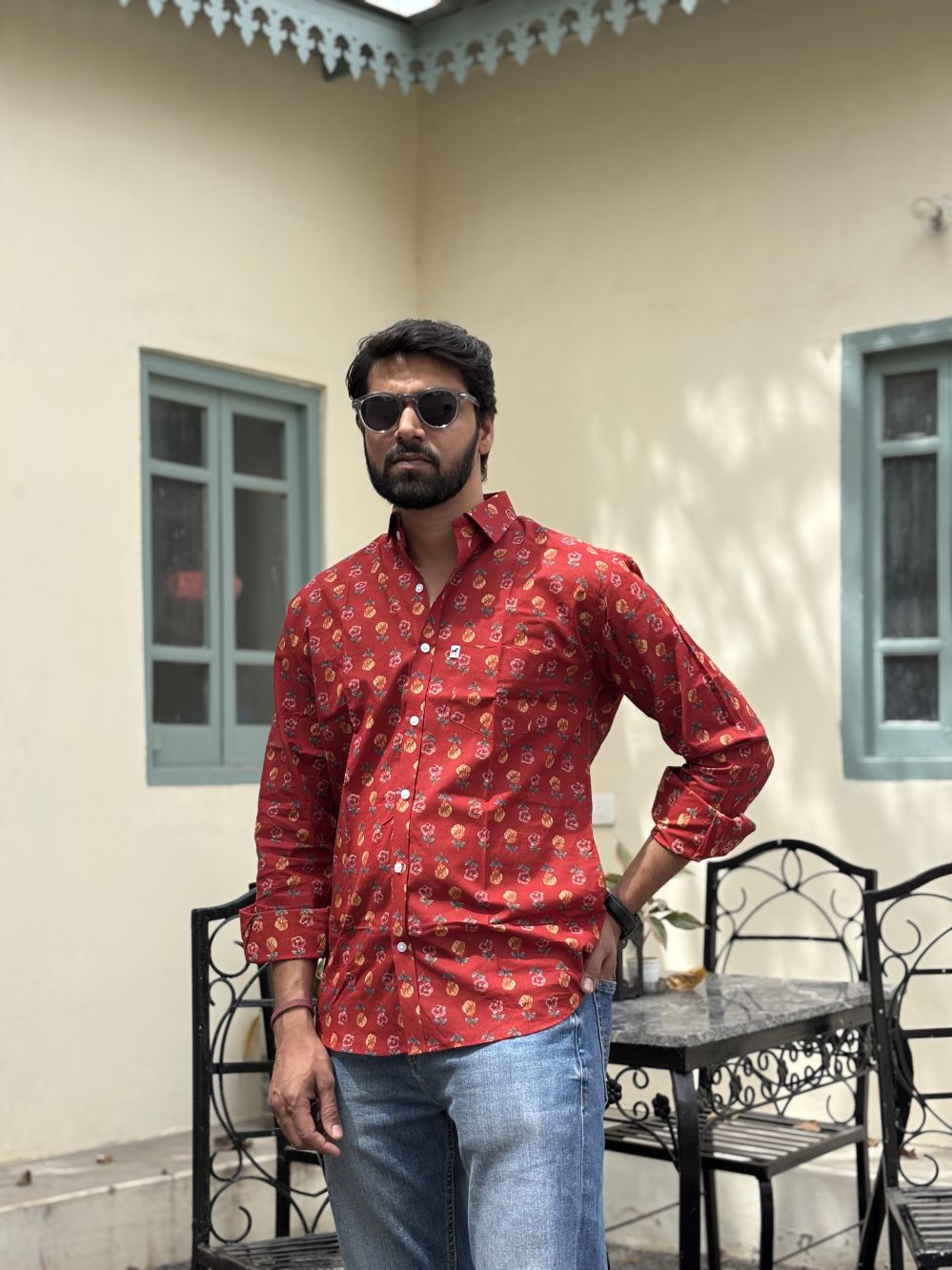 Red Printed Shirt