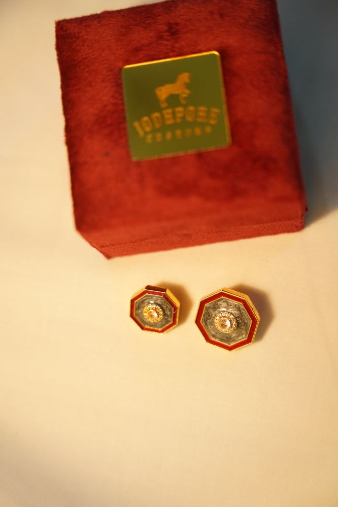 Royal Amber Octagon Button